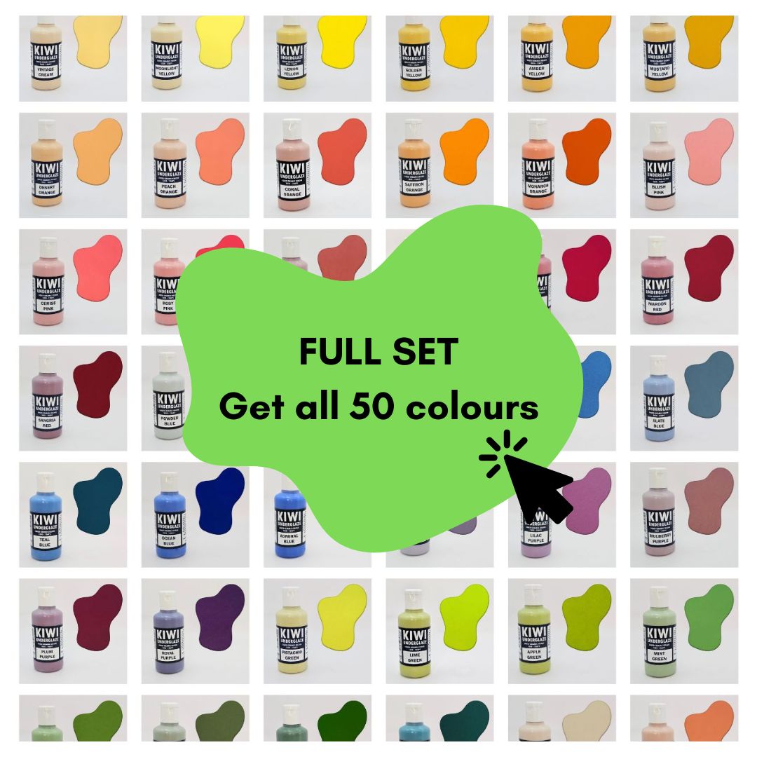 Full Set of 50 Underglazes 100ml/3.3oz